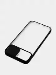 Черный чехол с защитой шторкой для камеры на iPhone 6s/7/8/Plus/SE/20/X/XS/XR/11/Pro/Max/12/13/айфон