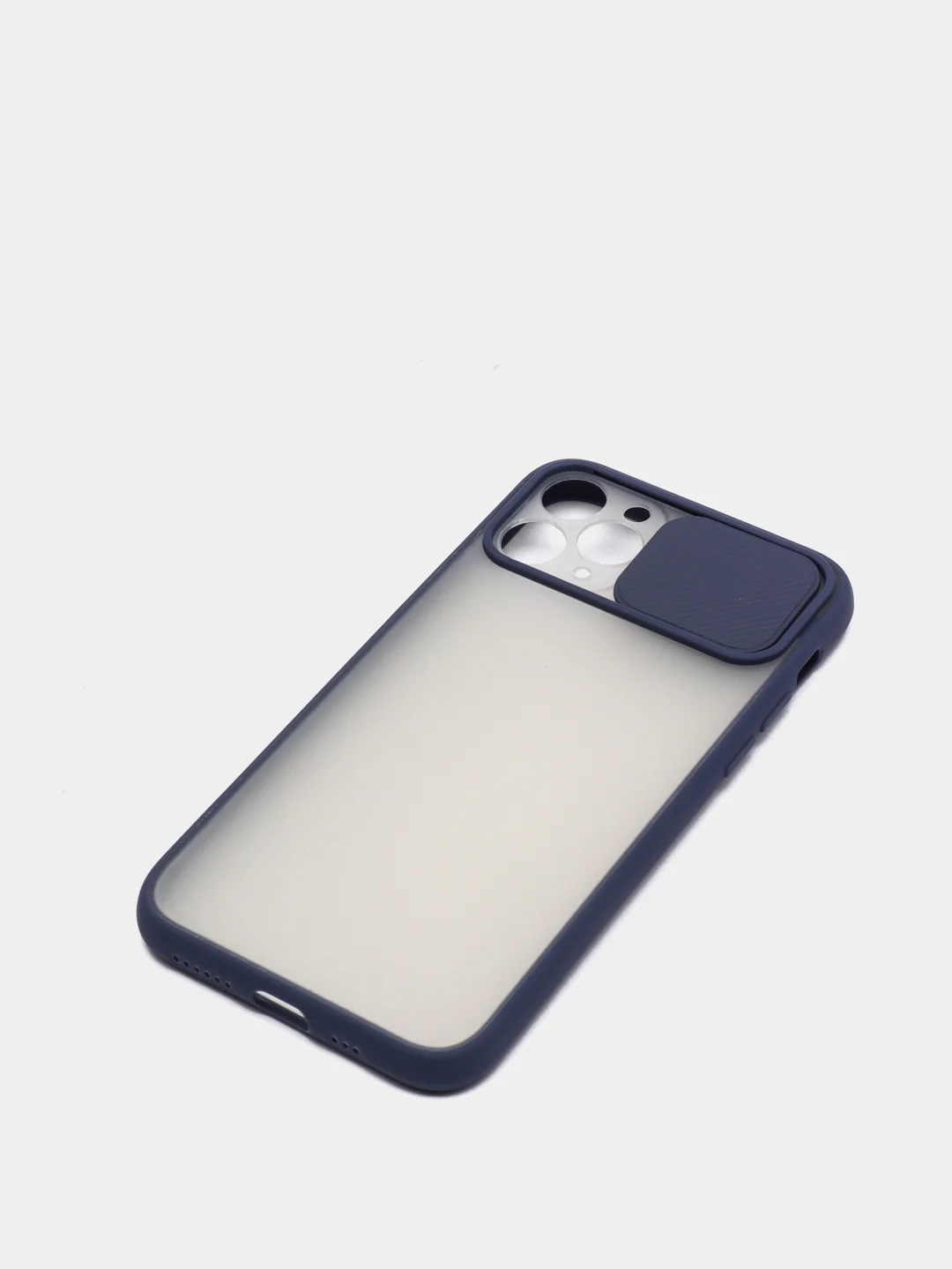 Синий чехол с защитой шторкой для камеры на iPhone 6s/7/8/Plus/SE/20/X/XS/XR/11/Pro/Max/12/13/айфон