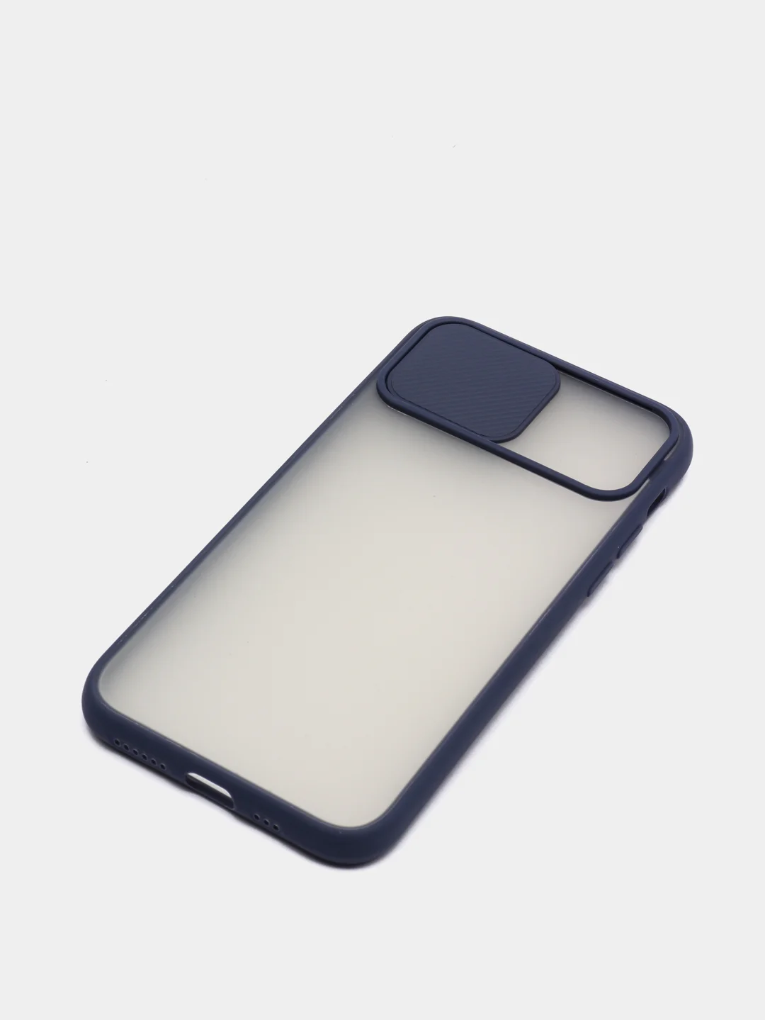 Синий чехол с защитой шторкой для камеры на iPhone 6s/7/8/Plus/SE/20/X/XS/XR/11/Pro/Max/12/13/айфон