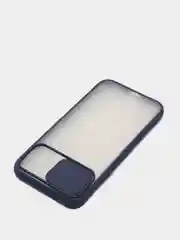 Синий чехол с защитой шторкой для камеры на iPhone 6s/7/8/Plus/SE/20/X/XS/XR/11/Pro/Max/12/13/айфон