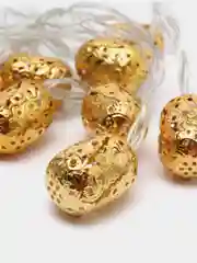 Гирлянда электрическая 2м, 10LED,  в форме "Фонарь", шампань, 2хАА, металл