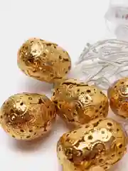 Гирлянда электрическая 2м, 10LED,  в форме "Фонарь", шампань, 2хАА, металл