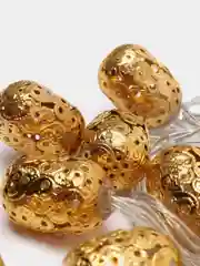 Гирлянда электрическая 2м, 10LED,  в форме "Фонарь", шампань, 2хАА, металл