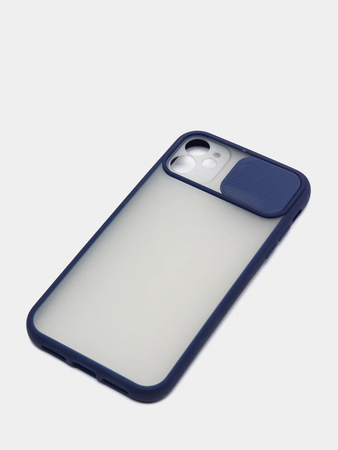 Синий чехол с защитой шторкой для камеры на iPhone 6s/7/8/Plus/SE/20/X/XS/XR/11/Pro/Max/12/13/айфон