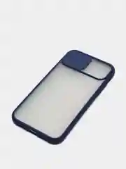 Синий чехол с защитой шторкой для камеры на iPhone 6s/7/8/Plus/SE/20/X/XS/XR/11/Pro/Max/12/13/айфон