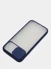 Синий чехол с защитой шторкой для камеры на iPhone 6s/7/8/Plus/SE/20/X/XS/XR/11/Pro/Max/12/13/айфон