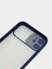 Синий чехол с защитой шторкой для камеры на iPhone 6s/7/8/Plus/SE/20/X/XS/XR/11/Pro/Max/12/13/айфон