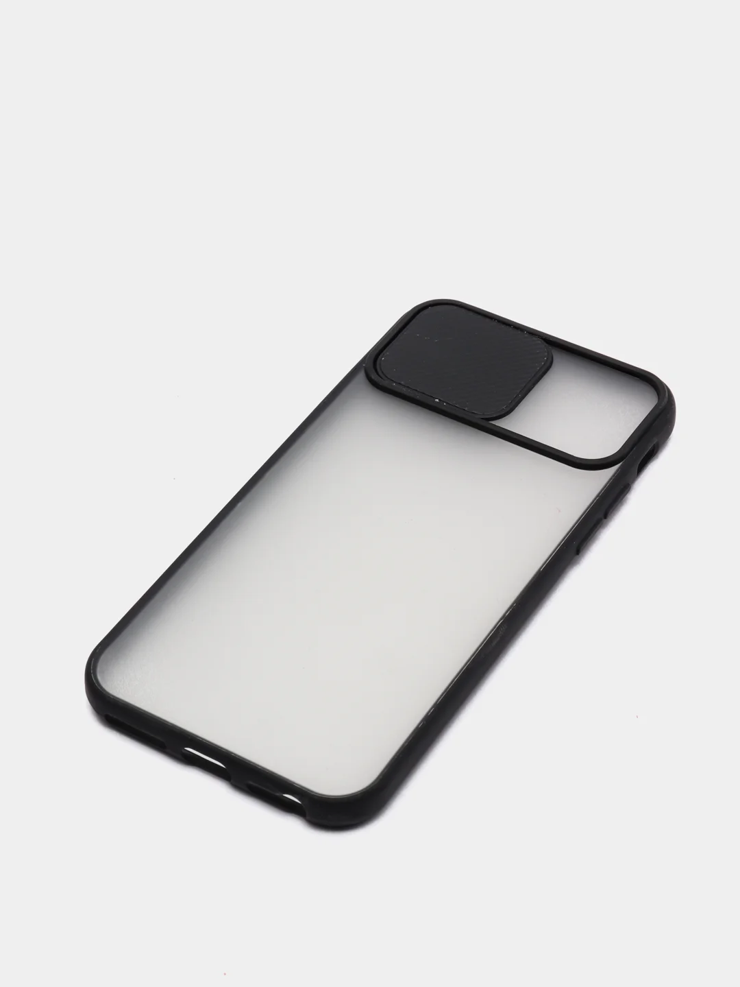 Черный чехол с защитой шторкой для камеры на iPhone 6s/7/8/Plus/SE/20/X/XS/XR/11/Pro/Max/12/13/айфон
