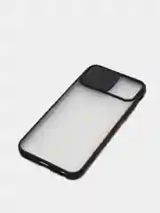 Черный чехол с защитой шторкой для камеры на iPhone 6s/7/8/Plus/SE/20/X/XS/XR/11/Pro/Max/12/13/айфон