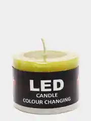 Лайм свеча с led-подсветкой широкая, из парафина, цилиндрическая
