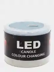 Голубой свеча с led-подсветкой широкая, из парафина, цилиндрическая