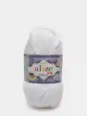 Белый плюшевая пряжа Alize Velluto (Ализе Веллуто)