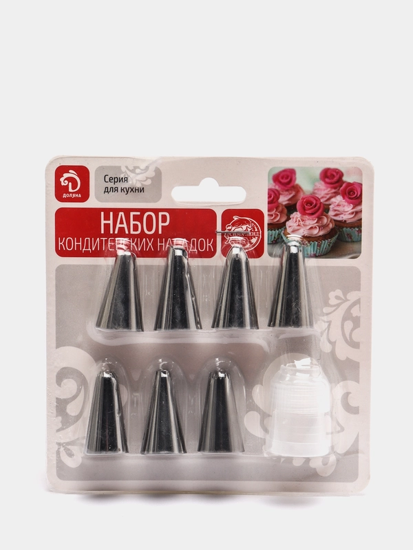 Набор насадок кондитерских Доляна, адаптер, разные формы, диаметр 1.6 см, 8 штук