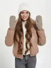 Варежки женские, зимние, вязанные
