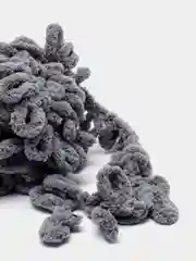 Серый пряжа турецкая Alize puffy/ петельки / пряжа пальцами / микрополиэстер/ ализе пуффи