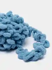Голубой пряжа турецкая Alize puffy/ петельки / пряжа пальцами / микрополиэстер/ ализе пуффи