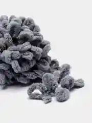 Серый металлик пряжа турецкая Alize puffy/ петельки / пряжа пальцами / микрополиэстер/ ализе пуффи