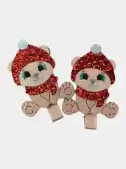 Заколки для волос "Новогодний мишка"