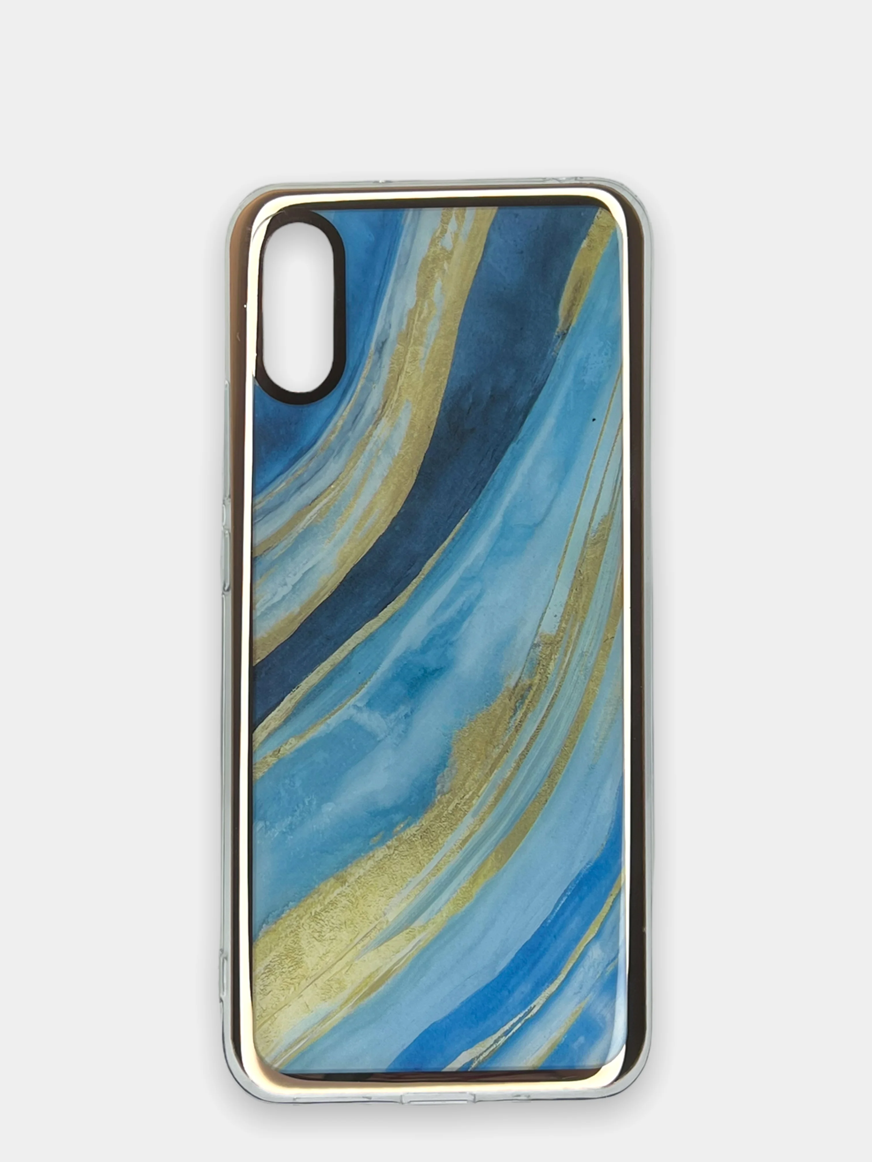 Лазурный чехол Xiaomi Redmi 9A, Сяоми Редми 9А силиконовый с мраморным рисунком