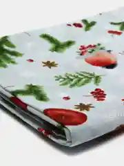 Небесно-голубой скатерть новогодняя декоративная Рогожка 100% хлопок