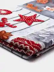 Серебряный скатерть новогодняя декоративная Рогожка 100% хлопок