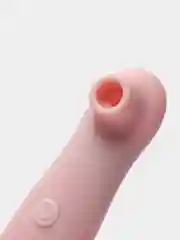 Бежевый вибратор женский вакуумный