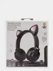 Синий беспроводные наушники Cat Ear ZW-028, LED, со светящимися кошачьими ушками
