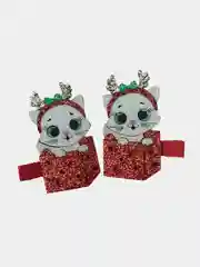 Красный заколки для волос "Кошечка в коробочке"