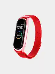 Алый металлический ремешок для Xiaomi Mi Band 3 и 4 (Миланская петля)