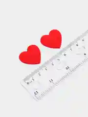 Коралловый меланж резиновые патчи "Сердечки", 2 штуки
