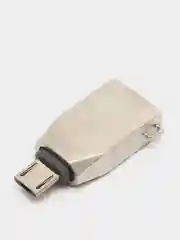 Переходник OTG HOCO UA10, USB - Micro USB, серебристый, юсб 3.0
