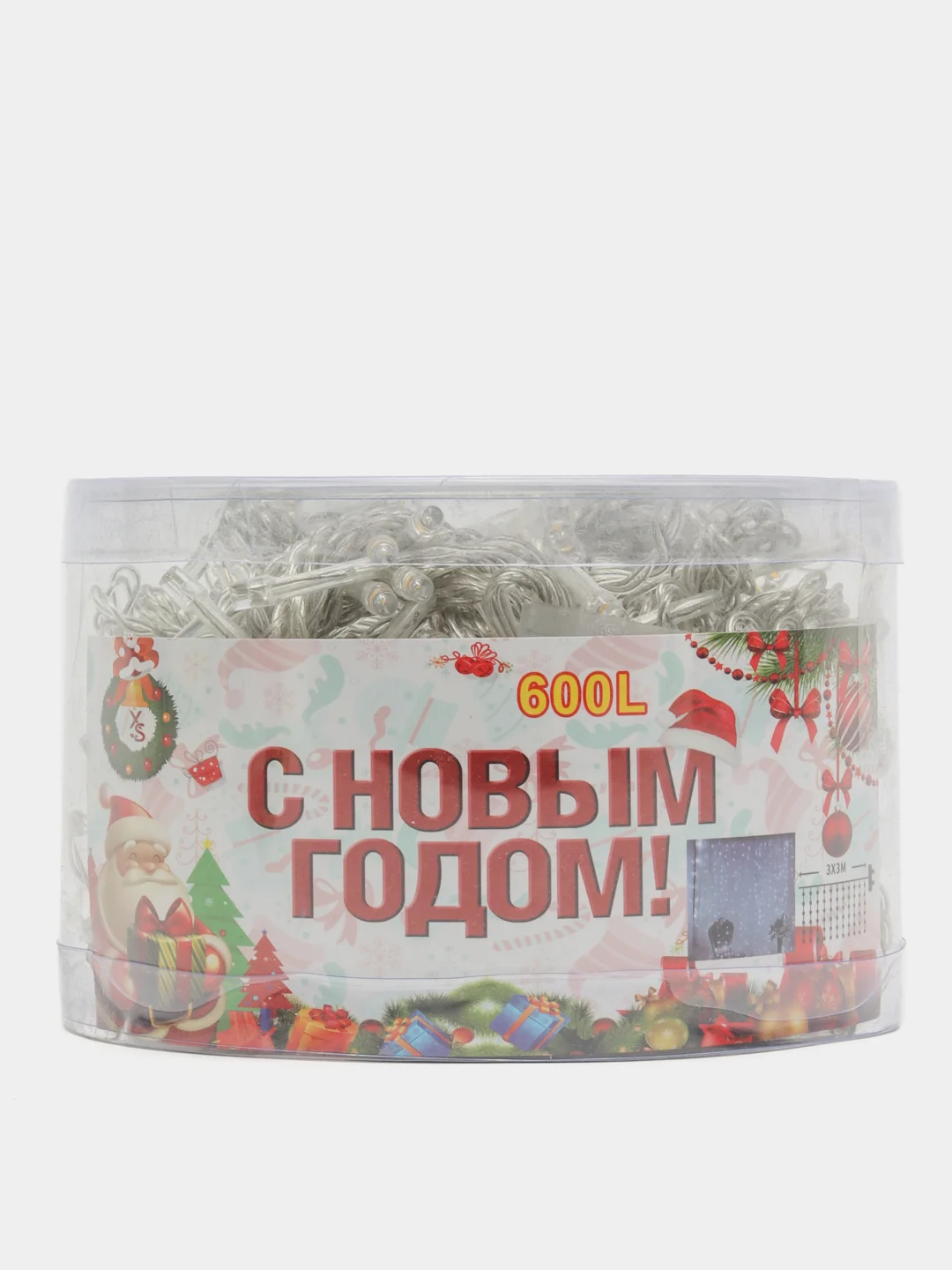 Желтый гирлянда-штора новогодняя, светодиодная, разноцветная