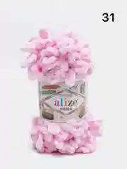 Розовый пряжа турецкая Alize puffy/ петельки / пряжа пальцами / микрополиэстер/ ализе пуффи