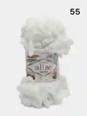 Белый пряжа турецкая Alize Puffy
