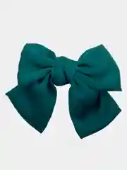 Бирюзовый бант для волос из атласа, на заколке