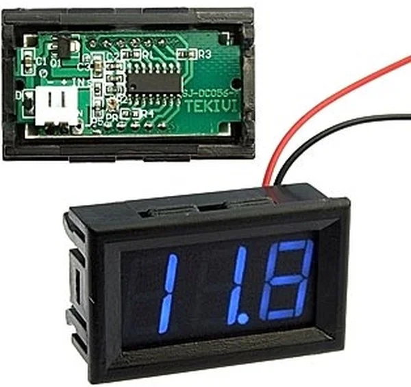 Синий вольтметр цифровой DC 5.00 - 30.0 V