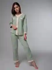 Зеленый пижама женская с брюками