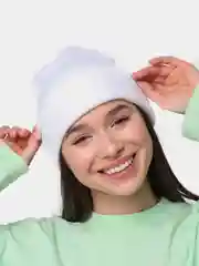 Белый шапка бини