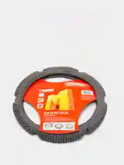 Оплетка на руль (чехол на руль) SKYWAY Sponge ribby 6 подушечек M Серая экокожа S01102222