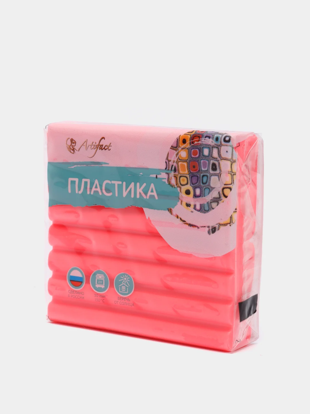 Полимерная глина "Пластика", 56 г, флуоресцентный красный