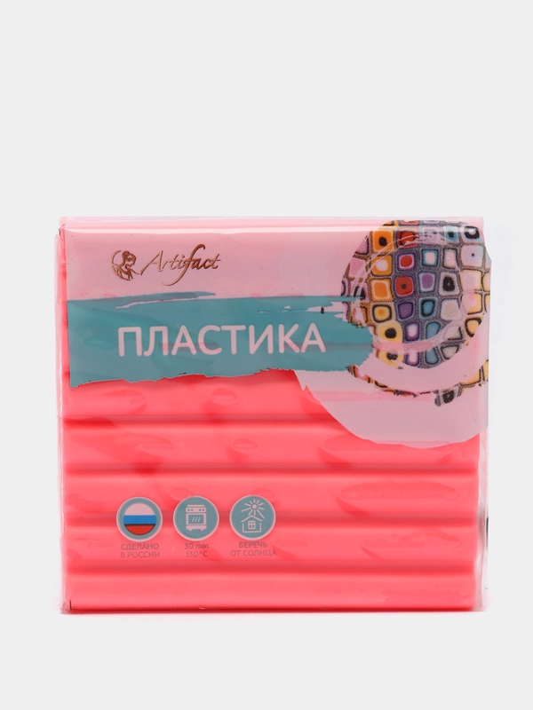 Полимерная глина "Пластика", 56 г, флуоресцентный красный