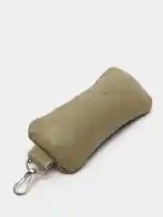 Зелёный хаки ключница из натуральной кожи