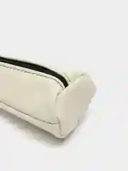 Белый ключница из натуральной кожи