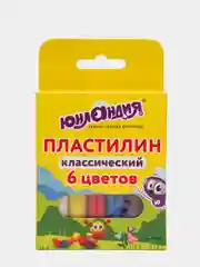 Пластилин классический "Юнландик-скульптор", 6 цветов, 120 г, Юнландия
