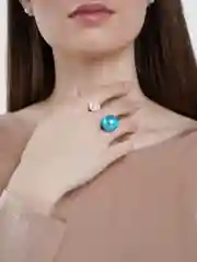 Голубой кольцо с жемчугом
