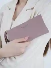 Сиреневый кошелек женский Miyin & Classic на молнии из экокожи, 6 цветов