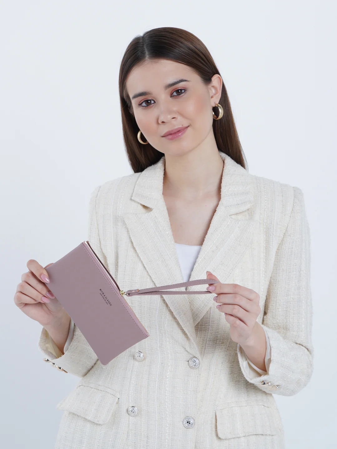 Сиреневый кошелек женский Miyin & Classic на молнии из экокожи, 6 цветов