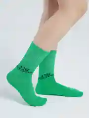 Зеленый носки с надписями