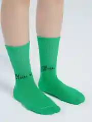 Зеленый носки с надписями