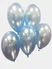 Воздушный шар, 12"/30 см, голубой металлик, 5 штук в упаковке